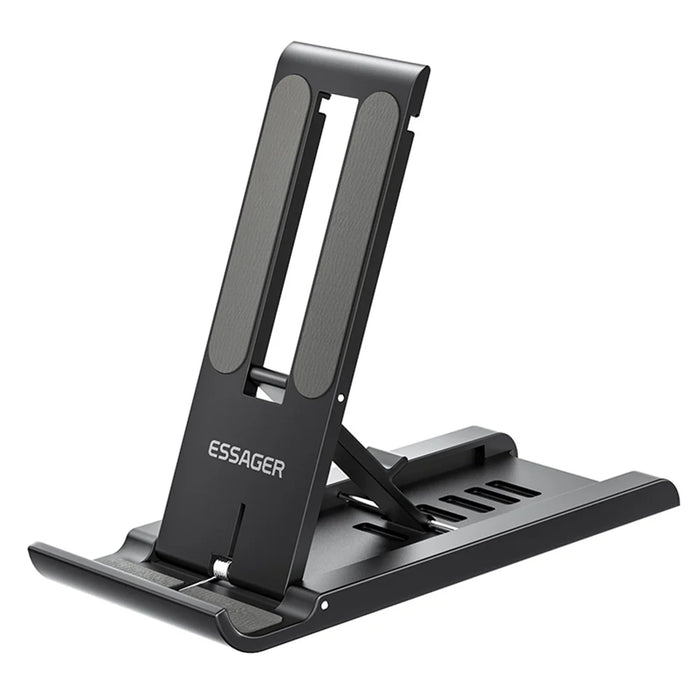 ESSAGER Portable Mobile Phone Holder Adjustable Foldable Desktop Phone Bracket Stand - Black - 1