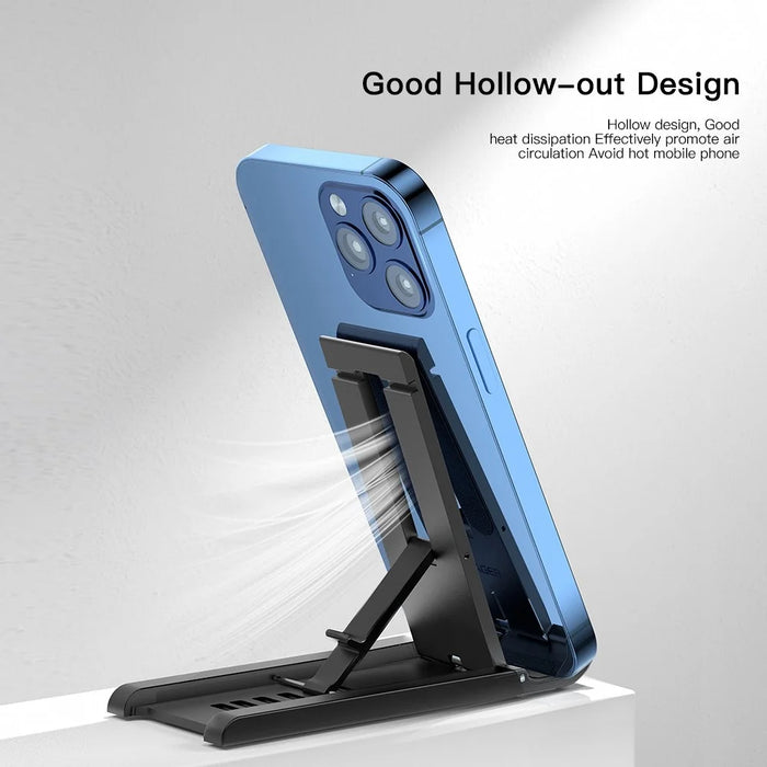 ESSAGER Portable Mobile Phone Holder Adjustable Foldable Desktop Phone Bracket Stand - Black - 6