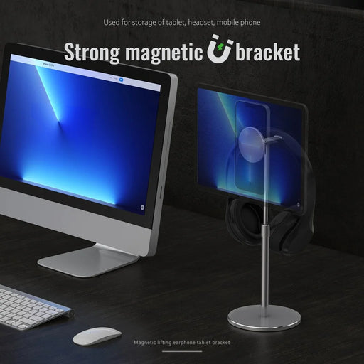 R-JUST PB04-13 Height Adjustable Magnetic Absorption Tablet/Phone Desk Bracket Headphone Hanger Stand - 2