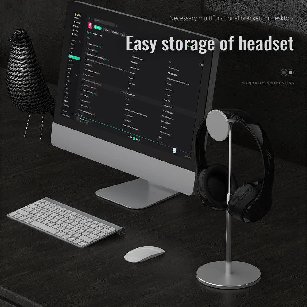 R-JUST PB04-13 Height Adjustable Magnetic Absorption Tablet/Phone Desk Bracket Headphone Hanger Stand - 7