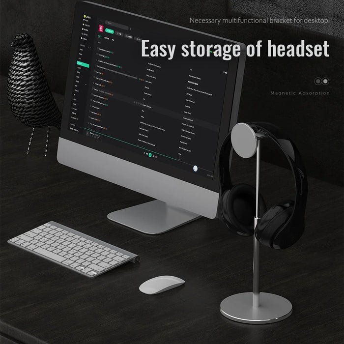 R-JUST PB04-13 Height Adjustable Magnetic Absorption Tablet/Phone Desk Bracket Headphone Hanger Stand - 7