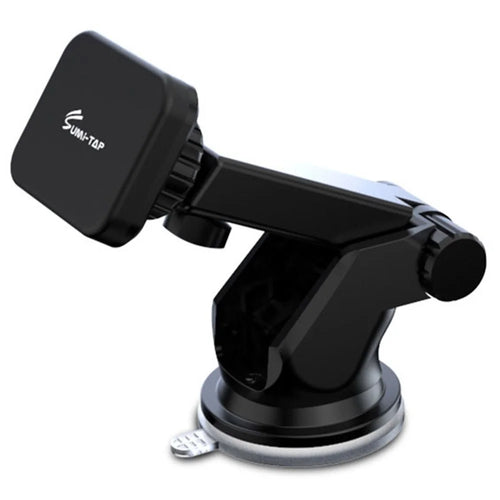 SUMI-TAP STH-S04Y Retractable Magnetic Bracket Car Mount Phone Holder Adjustable Dashboard Phone Stand for Various Mobile Phones - Black - 1