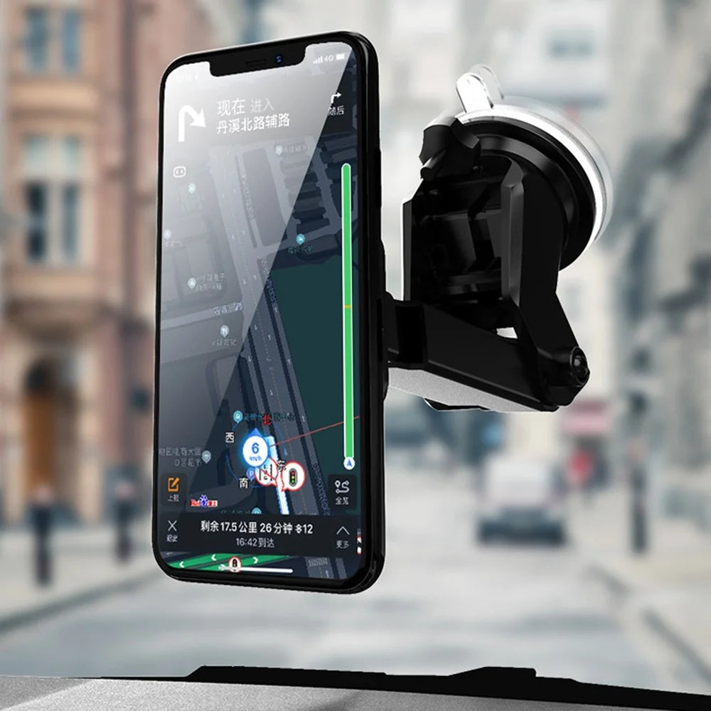 SUMI-TAP STH-S04Y Retractable Magnetic Bracket Car Mount Phone Holder Adjustable Dashboard Phone Stand for Various Mobile Phones - Black - 4