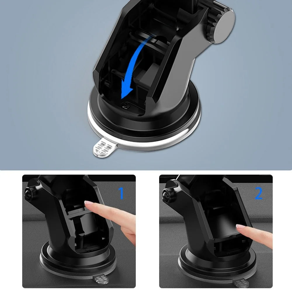 SUMI-TAP STH-S04Y Retractable Magnetic Bracket Car Mount Phone Holder Adjustable Dashboard Phone Stand for Various Mobile Phones - Black - 5