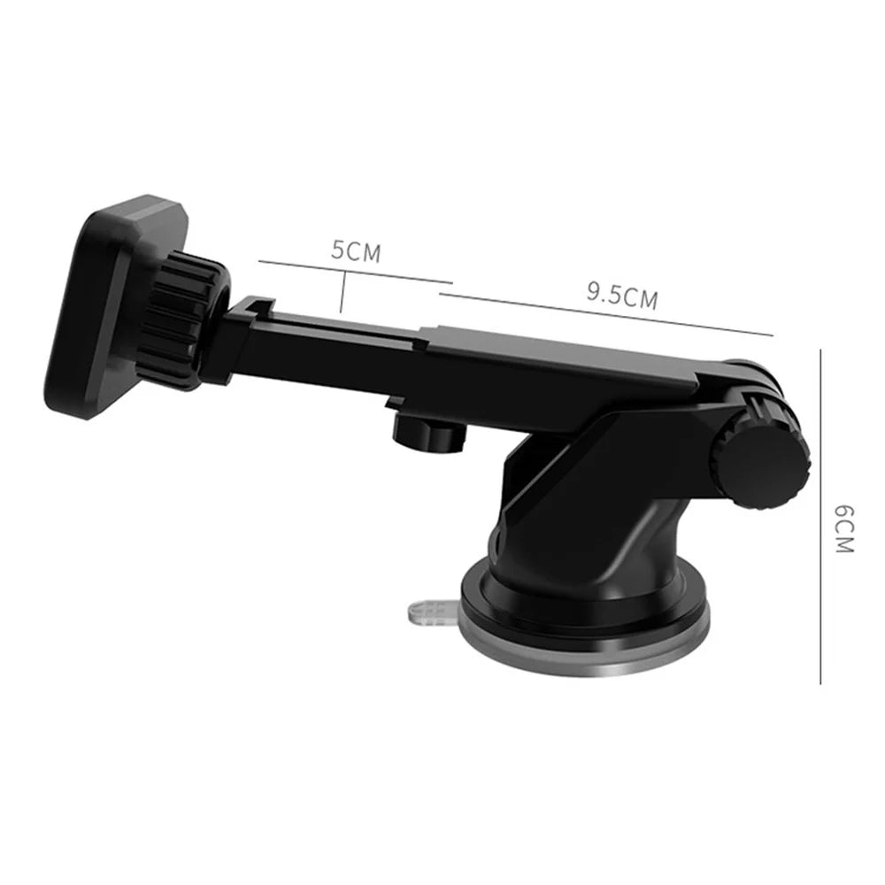 SUMI-TAP STH-S04Y Retractable Magnetic Bracket Car Mount Phone Holder Adjustable Dashboard Phone Stand for Various Mobile Phones - Black - 6