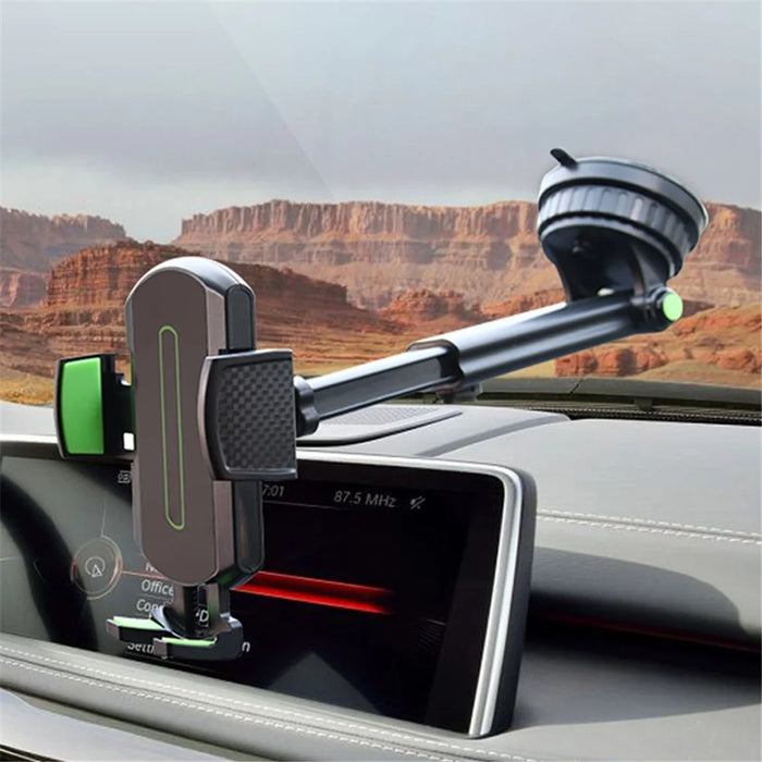 CST-03 Retractable Cell Phone Holder Suction Cup Long Arm Car Phone Mount for Car Dashboard Windshield Air Vent - Green - 3