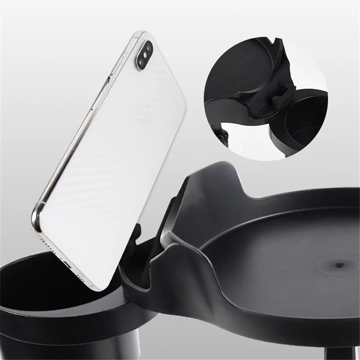 SC222 Multifunctional Long Arm Car Cup Holder Expander Food Drink Tray with Rotating Adjustable Base - 6