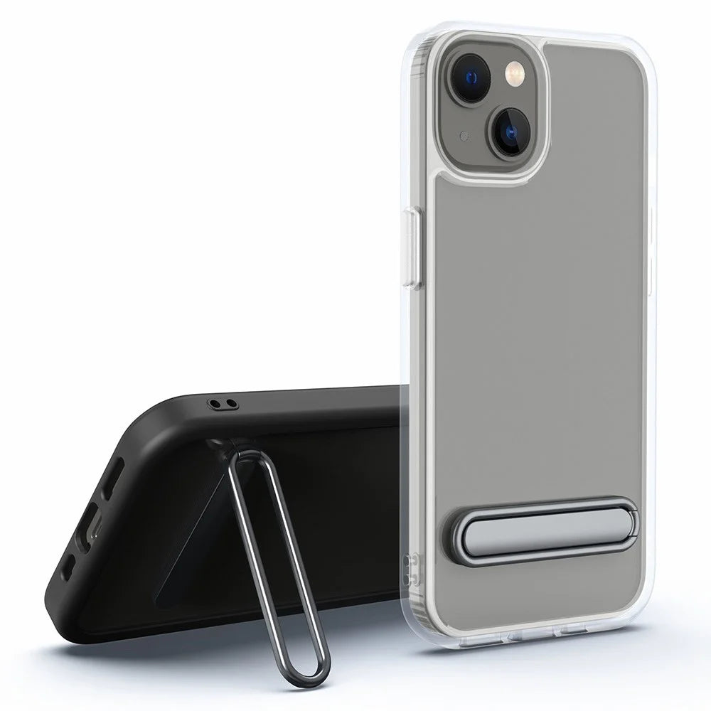 Cell Phone Mini Kickstand Vertical Horizontal Stand Adjustable Angle Zinc Alloy Phone Holder Compatible with iPhone Samsung Huawei Xiaomi - Grey - 1