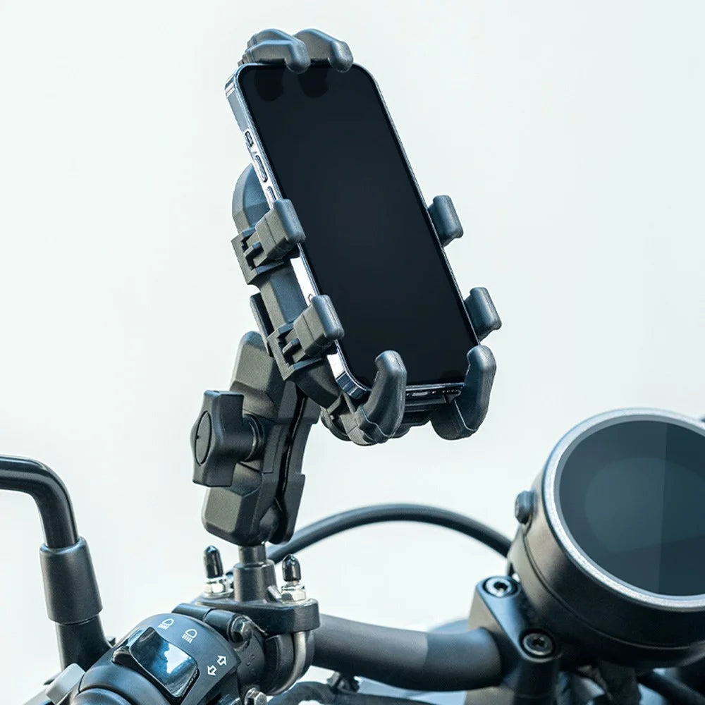 ROCKBROS Bull Head Pattern Motorcycle Electric Bike Bicycle Phone Stand Rotatable Phone Holder Mount Bracket - U-Shape Handlebar Mount - 4