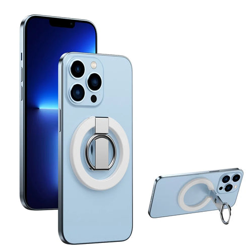 Magnetic Absorption Ring Holder for iPhone 12 / 13 Series, Magnetic Finger Ring Grip Phone Kickstand Bracket - White - 1