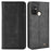 For ZTE Blade A52 Retro Texture Magnetic Auto-absorbed Phone Case PU Leather Wallet Stand Cover - Black - 1