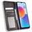 For ZTE Blade A52 Retro Texture Magnetic Auto-absorbed Phone Case PU Leather Wallet Stand Cover - Black - 2