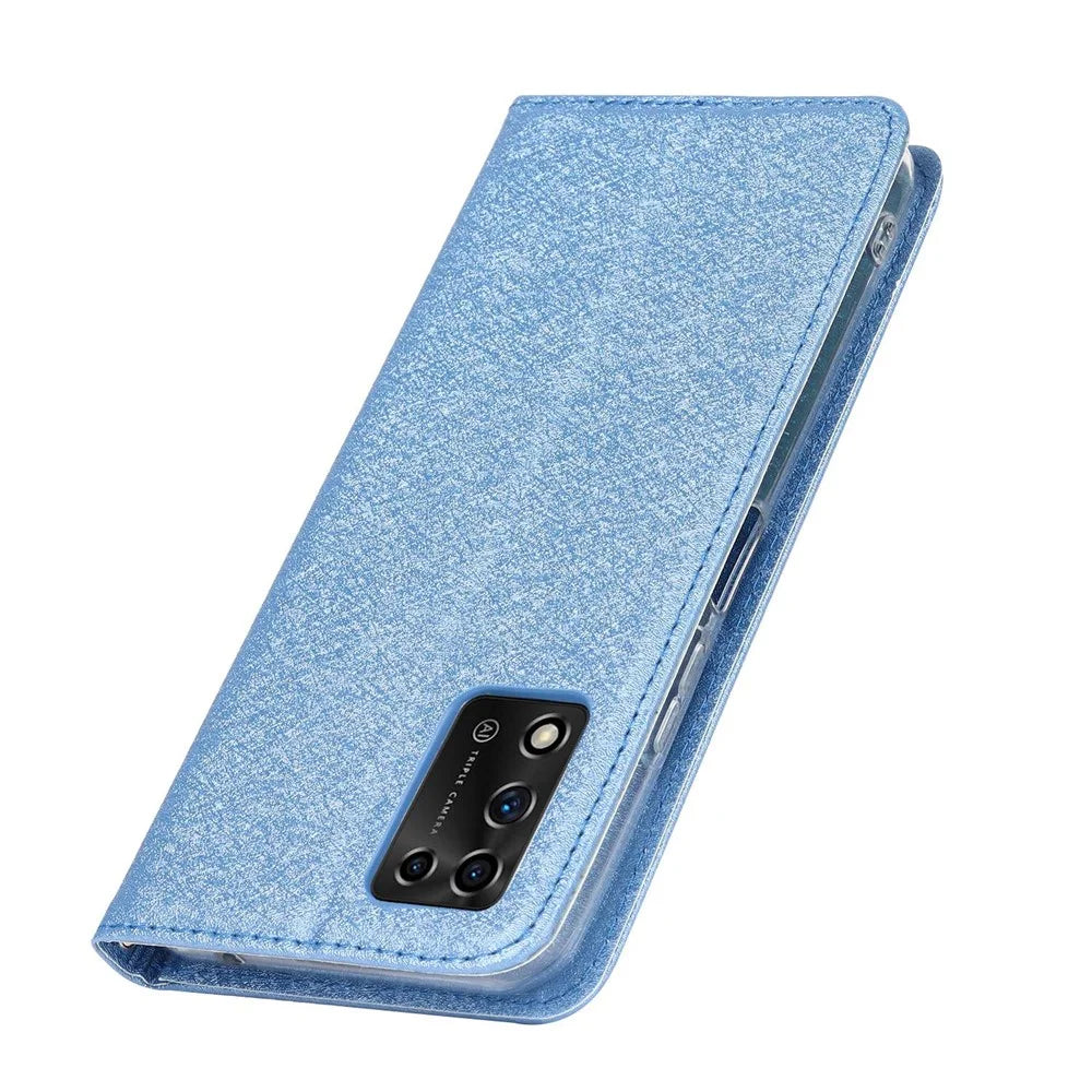 For ZTE Libero 5G II Anti-scratch PU Leather Silk Texture Phone Case Stand Wallet Full Protection Mobile Phone Cover with Strap - Blue - 6