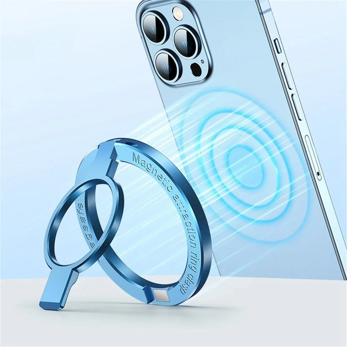 Ring Stand Adjustable Magnetic Rotation Holder for iPhone 14 13 12 Cell Phone Accessories - Blue - 2