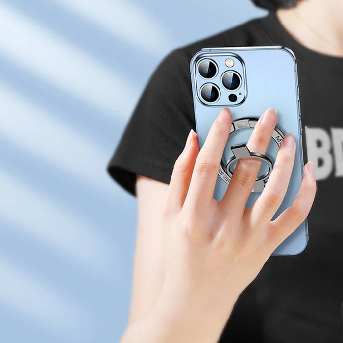 Ring Stand Adjustable Magnetic Rotation Holder for iPhone 14 13 12 Cell Phone Accessories - Blue - 5