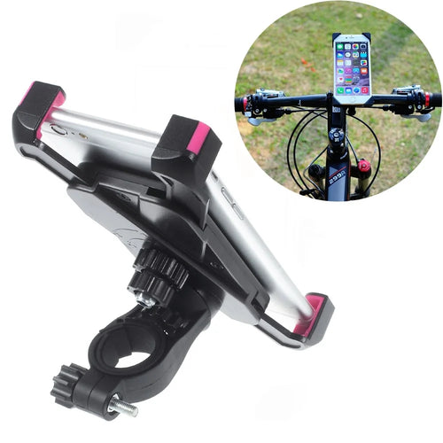 Universal Bicycle Bike Handlebar Holder Mount for iPhone 6s Plus/Samsung Galaxy S6 (CH-01-A) - Rose - 1