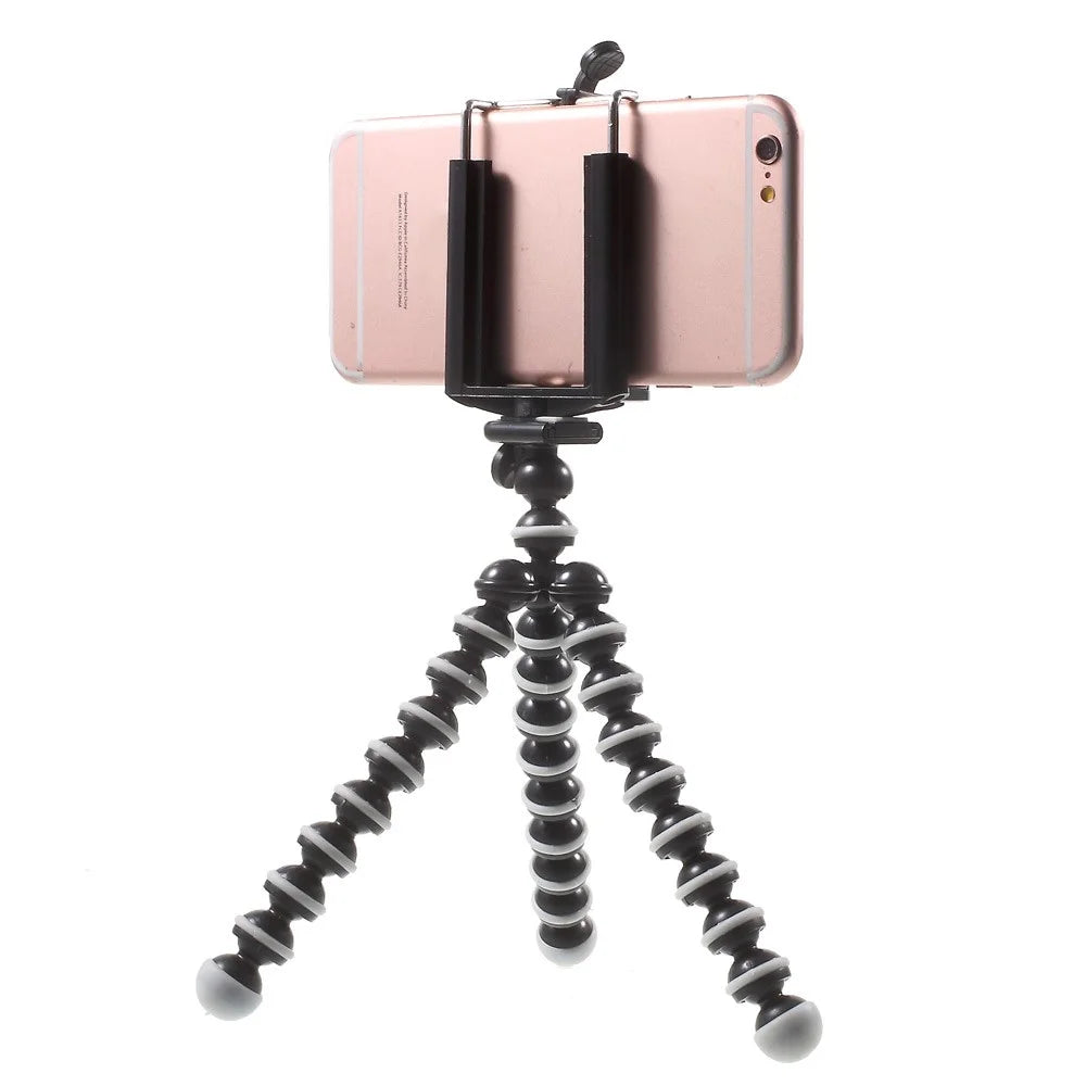 5122+T21 Flexible Octopus Stand Desktop Tripod with 5.5-8cm Mobile Phone Clip - 2