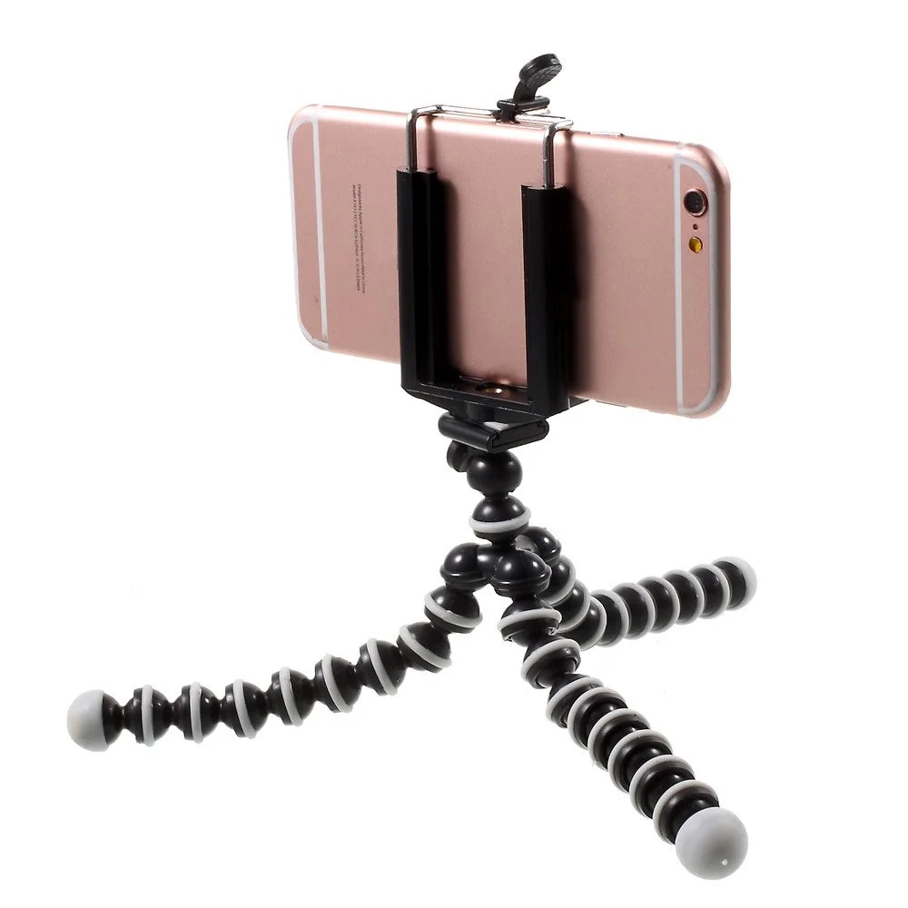 5122+T21 Flexible Octopus Stand Desktop Tripod with 5.5-8cm Mobile Phone Clip - 3