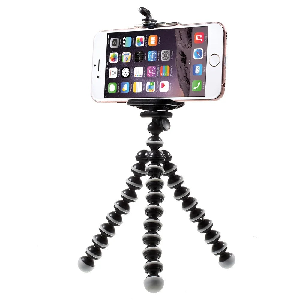 5122+T21 Flexible Octopus Stand Desktop Tripod with 5.5-8cm Mobile Phone Clip - 4