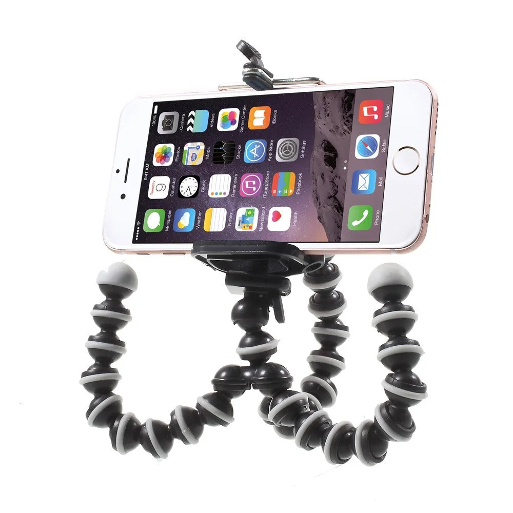 5122+T21 Flexible Octopus Stand Desktop Tripod with 5.5-8cm Mobile Phone Clip - 7