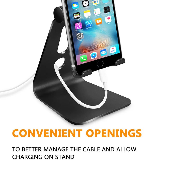 Rotary Metal Desktop Stand Holder for iPhone 6s/iPad Pro 9.7/Samsung S7 Etc - Black - 3
