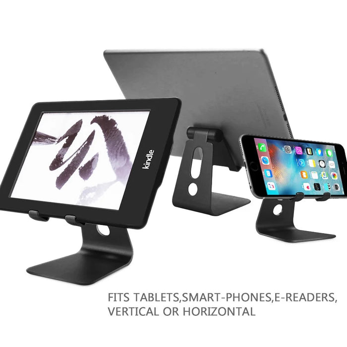 Rotary Metal Desktop Stand Holder for iPhone 6s/iPad Pro 9.7/Samsung S7 Etc - Black - 4