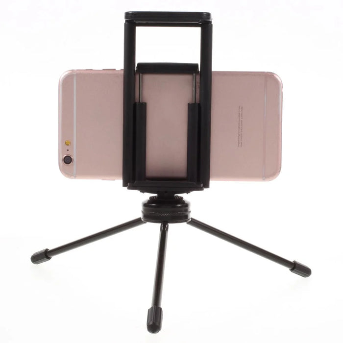 Multi-functional Mini Metal Tripod + Dual Clamps for iPhone iPad Samsung Smartphone Tablets  - Black - 3