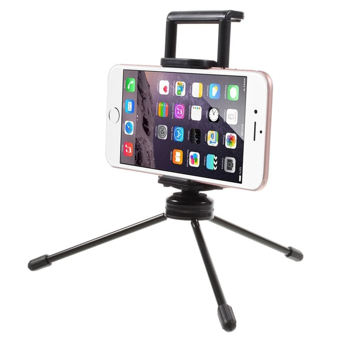 Multi-functional Mini Metal Tripod + Dual Clamps for iPhone iPad Samsung Smartphone Tablets  - Black - 4