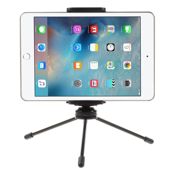 Multi-functional Mini Metal Tripod + Dual Clamps for iPhone iPad Samsung Smartphone Tablets  - Black - 6