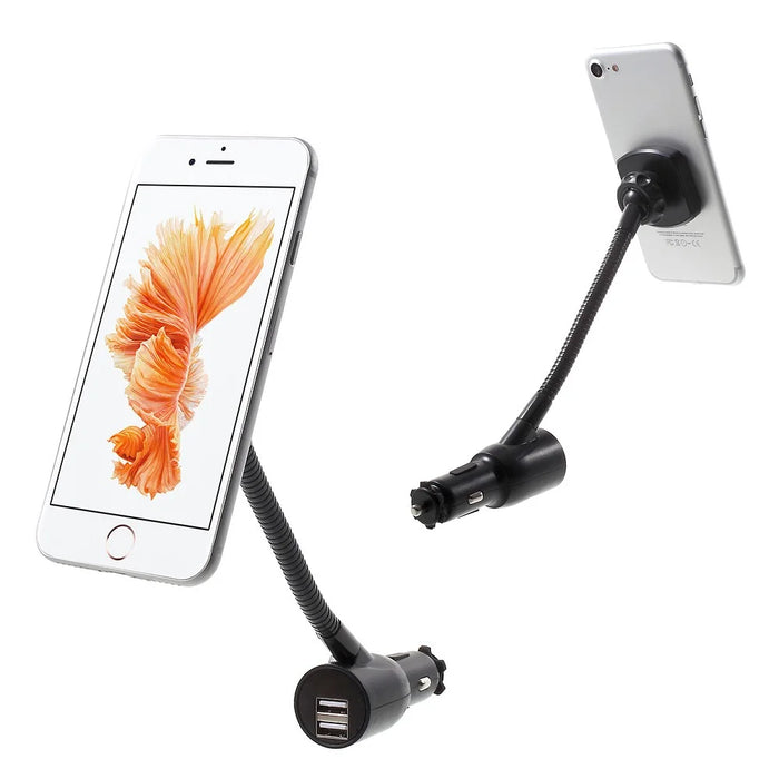 GS6323 Dual USB Car Charger Magnetic Phone Mount Holder for iPhone Samsung - 1