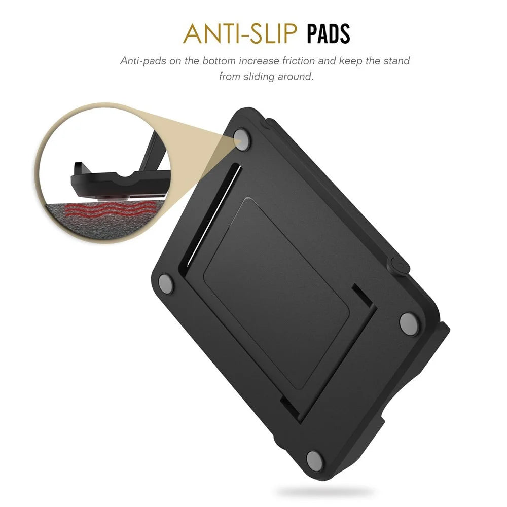 For iPhone Samsung Phone Bracket 6-angle Adjustment Portable Fold-up Desktop Holder Stand - Black - 5