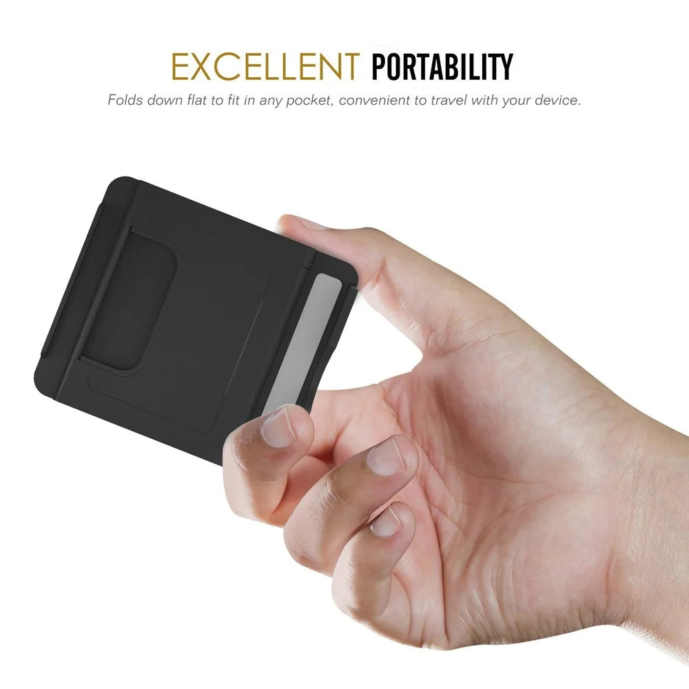 For iPhone Samsung Phone Bracket 6-angle Adjustment Portable Fold-up Desktop Holder Stand - Black - 6