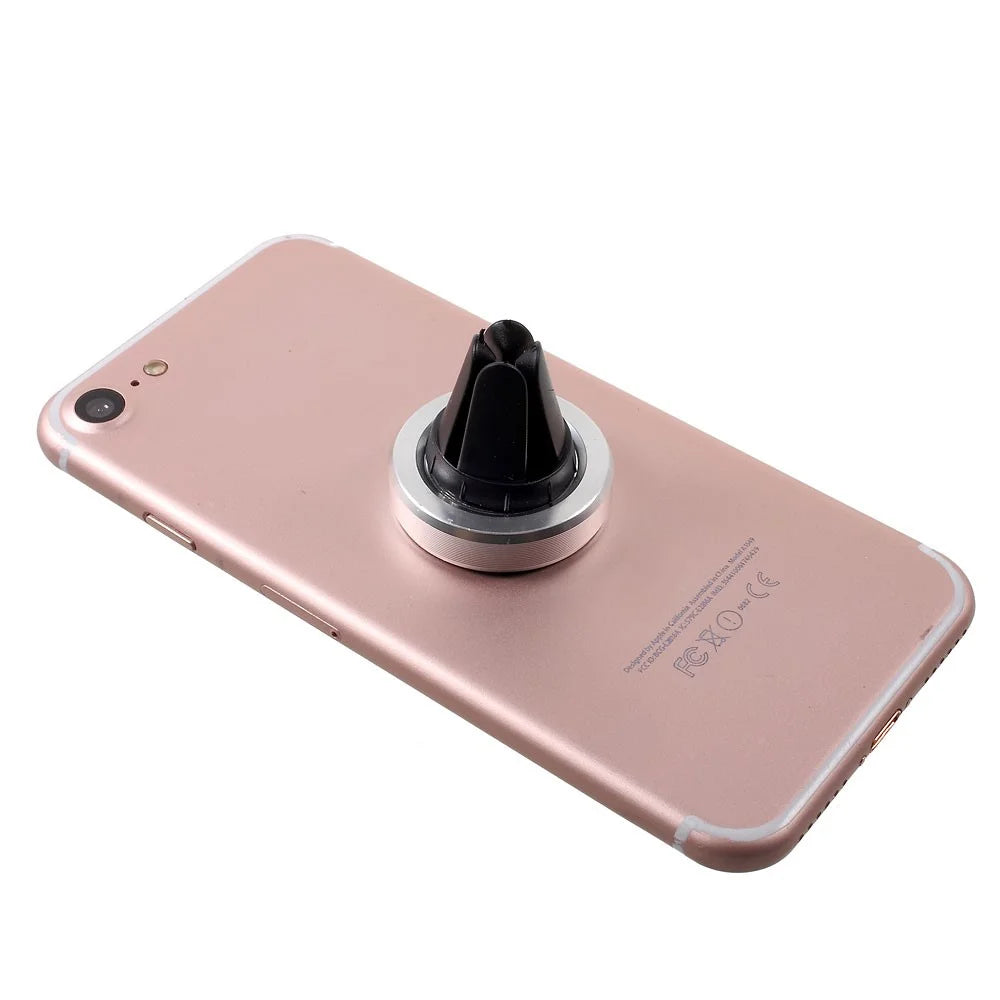 Universal Magnetic Car Air Vent Mount Holder for iPhone 7/ 7 Plus/ Samsung S7 Etc - Silver Color - 5