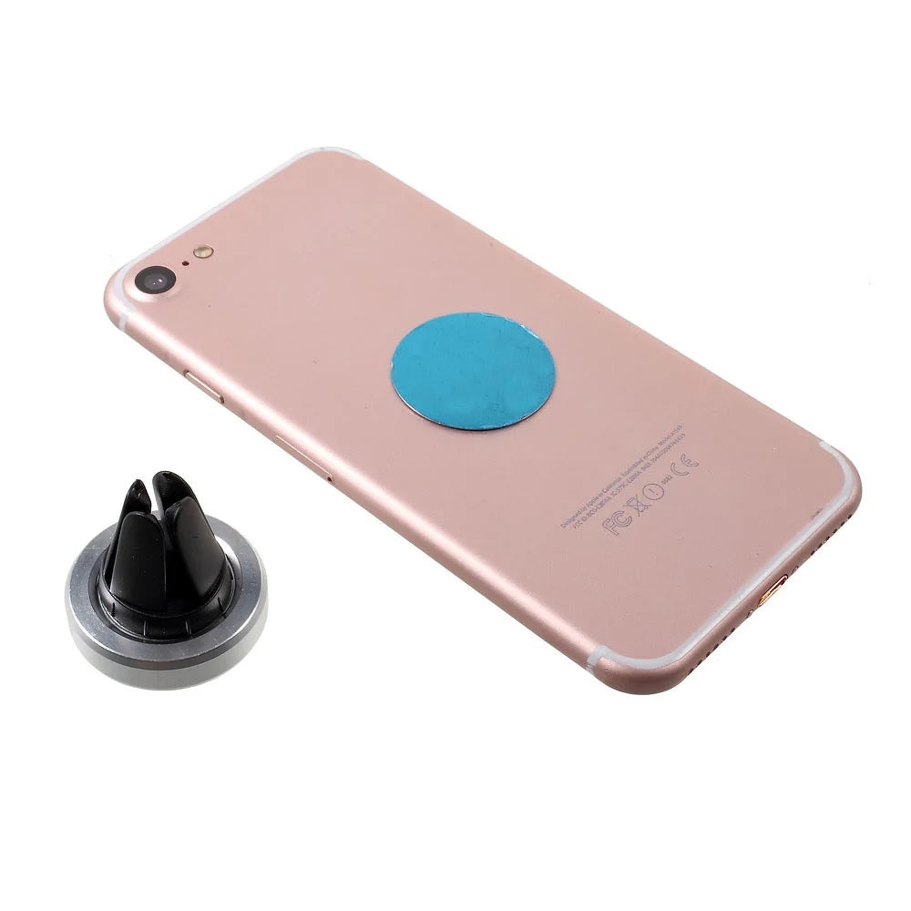 Universal Magnetic Car Air Vent Mount Holder for iPhone 7/ 7 Plus/ Samsung S7 Etc - Silver Color - 6