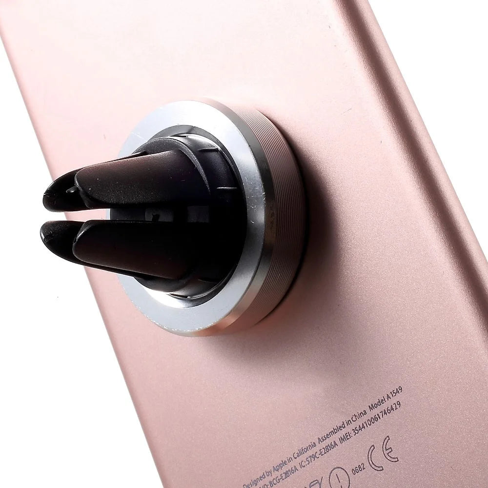 Universal Magnetic Car Air Vent Mount Holder for iPhone 7/ 7 Plus/ Samsung S7 Etc - Silver Color - 7