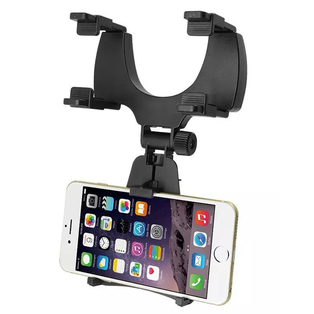 Car Rearview Mirror Mount Cradle Universal Holder for Cell Phone / GPS - Black - 2
