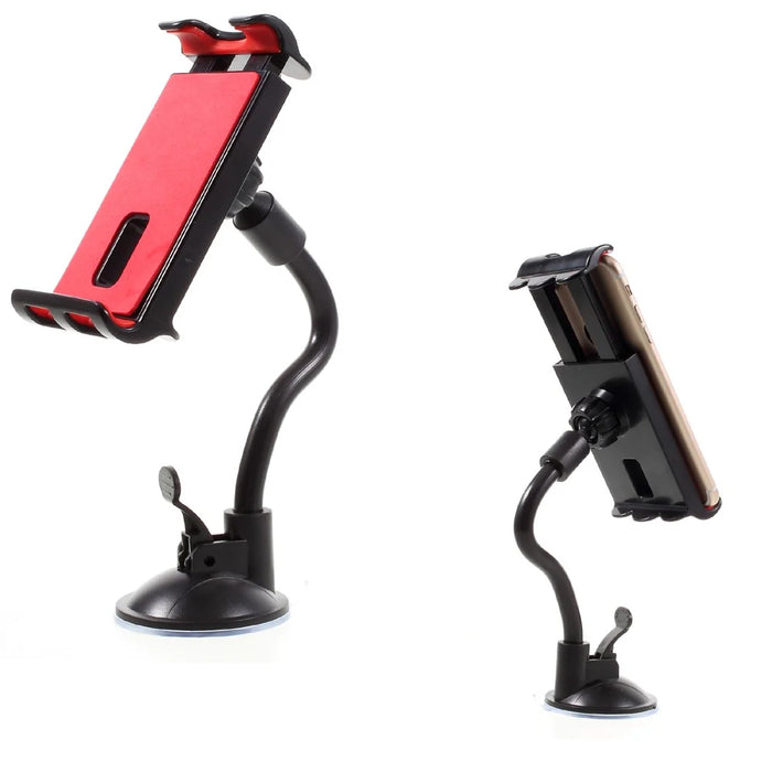 Universal Suction Cup Metal Hose Rotary Car Desktop Mount Holder, Clamp Width: 11.5 - 20cm - Black - 1