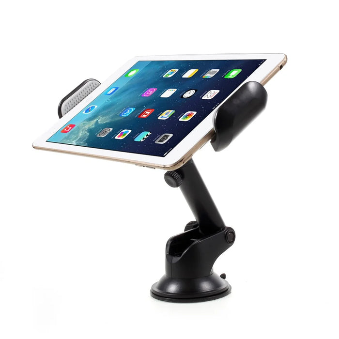 Universal Rotary Suction Cup Car Windshield Mount Tablet Holder for iPad Air 2 etc. 7-15" Tablets - Black - 2