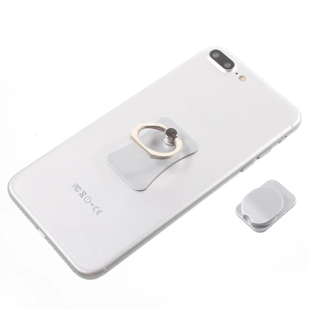 CMZWT Universal Finger Grip Ring Holder Phone Mount 360 Degree Rotary Metal Ring Bracket - Silver Color - 4