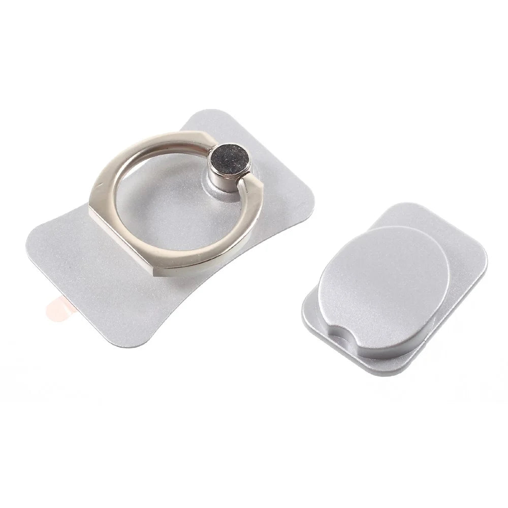 CMZWT Universal Finger Grip Ring Holder Phone Mount 360 Degree Rotary Metal Ring Bracket - Silver Color - 6