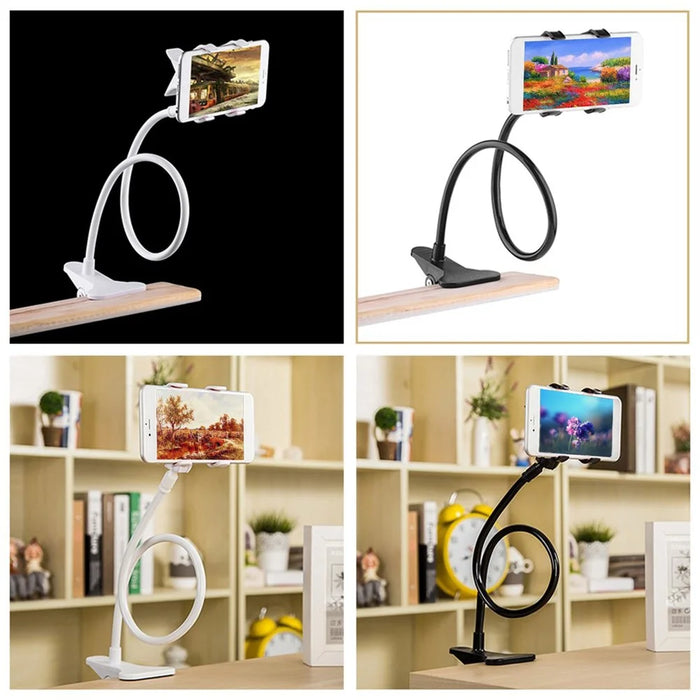 Universal Gooseneck Lazy Desktop Holder 360 Degree Rotating Mount Stand for Smartphone - Black - 7