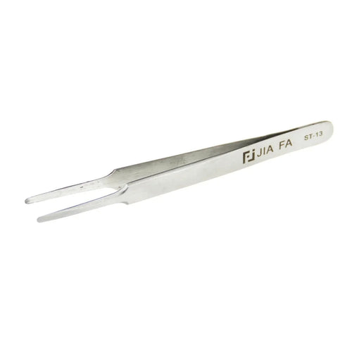 ST-13 High Strength Stainless Steel Flat Tipped Straight Tweezers Professional Tool - 1