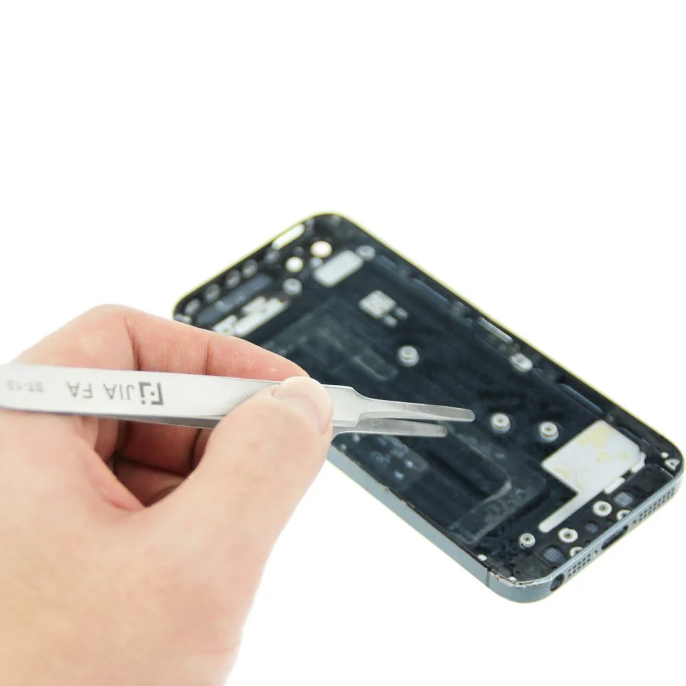 ST-13 High Strength Stainless Steel Flat Tipped Straight Tweezers Professional Tool - 3