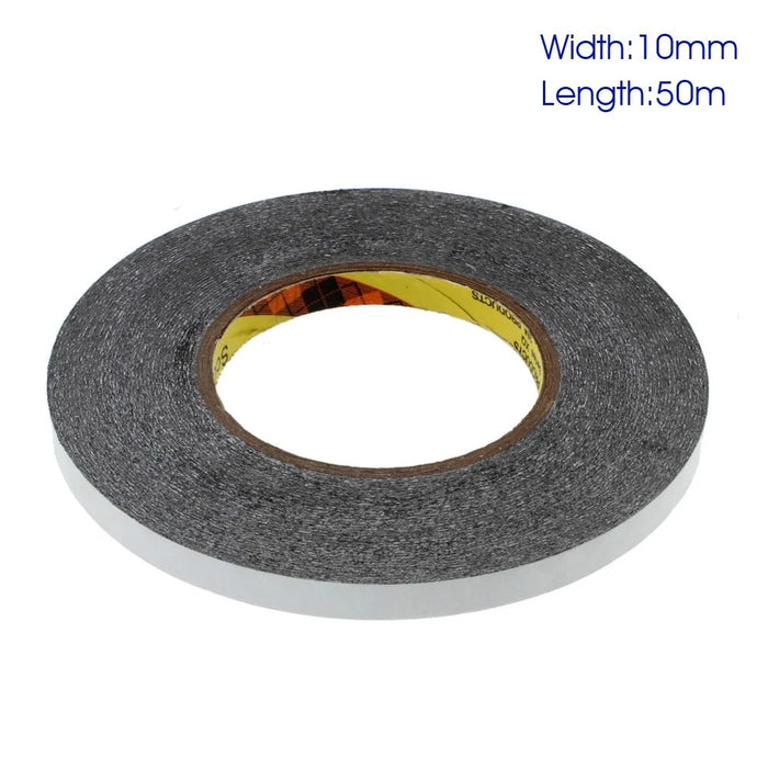 Black 50m x 10mm Adhesive Attachment Tape  Double Side - 1