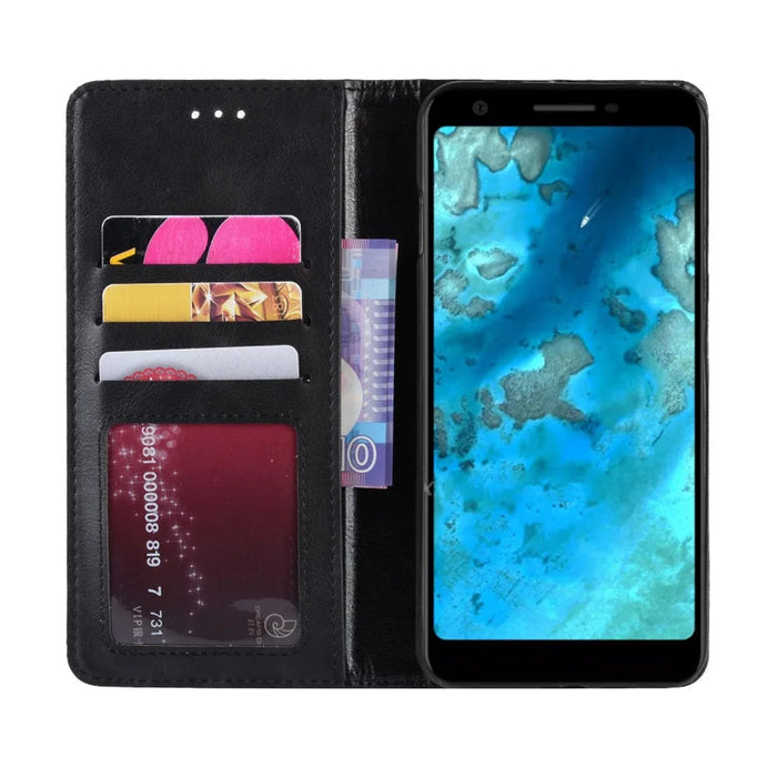Vintage Style Auto-absorbed PU Leather Protection Cell Phone Case for Google Pixel 3a - Black - 2