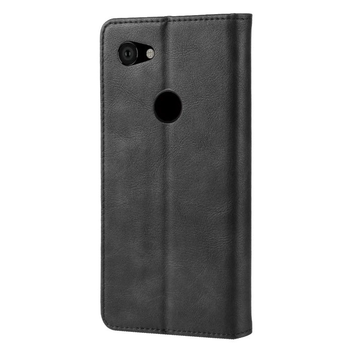 Vintage Style Auto-absorbed PU Leather Protection Cell Phone Case for Google Pixel 3a - Black - 5