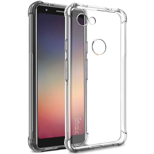 IMAK Silky Anti-drop Soft TPU Phone Cover + Screen Protector Film for Google Pixel 3a - Transparent - 1