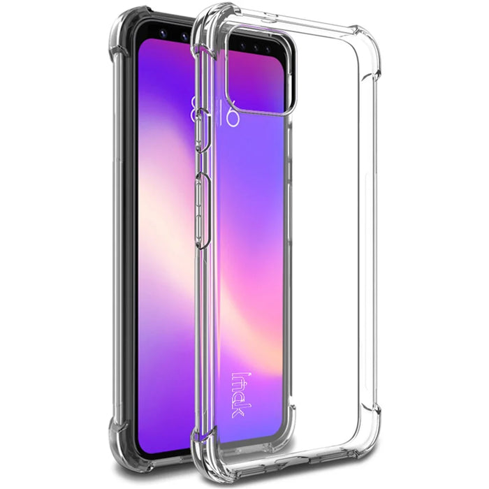 IMAK Shockproof TPU Case + Explosion-proof Screen Protector for Google Pixel 4 XL - Transparent - 1