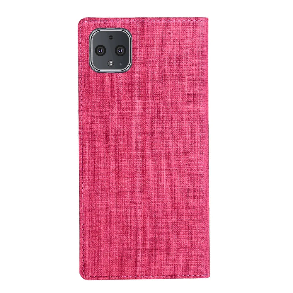 VILI DMX Cross Texture Stand Leather Card Holder Cell Phone Case for Google Pixel 4 - Rose - 4