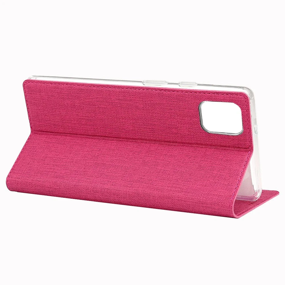 VILI DMX Cross Texture Stand Leather Card Holder Cell Phone Case for Google Pixel 4 - Rose - 7